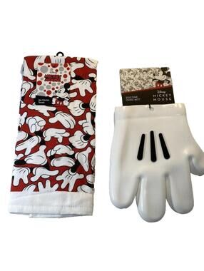 Mickey Mouse Kitchen Set New 1 Oven Mitt 2 Dish Towels Disney Cartoon Themed